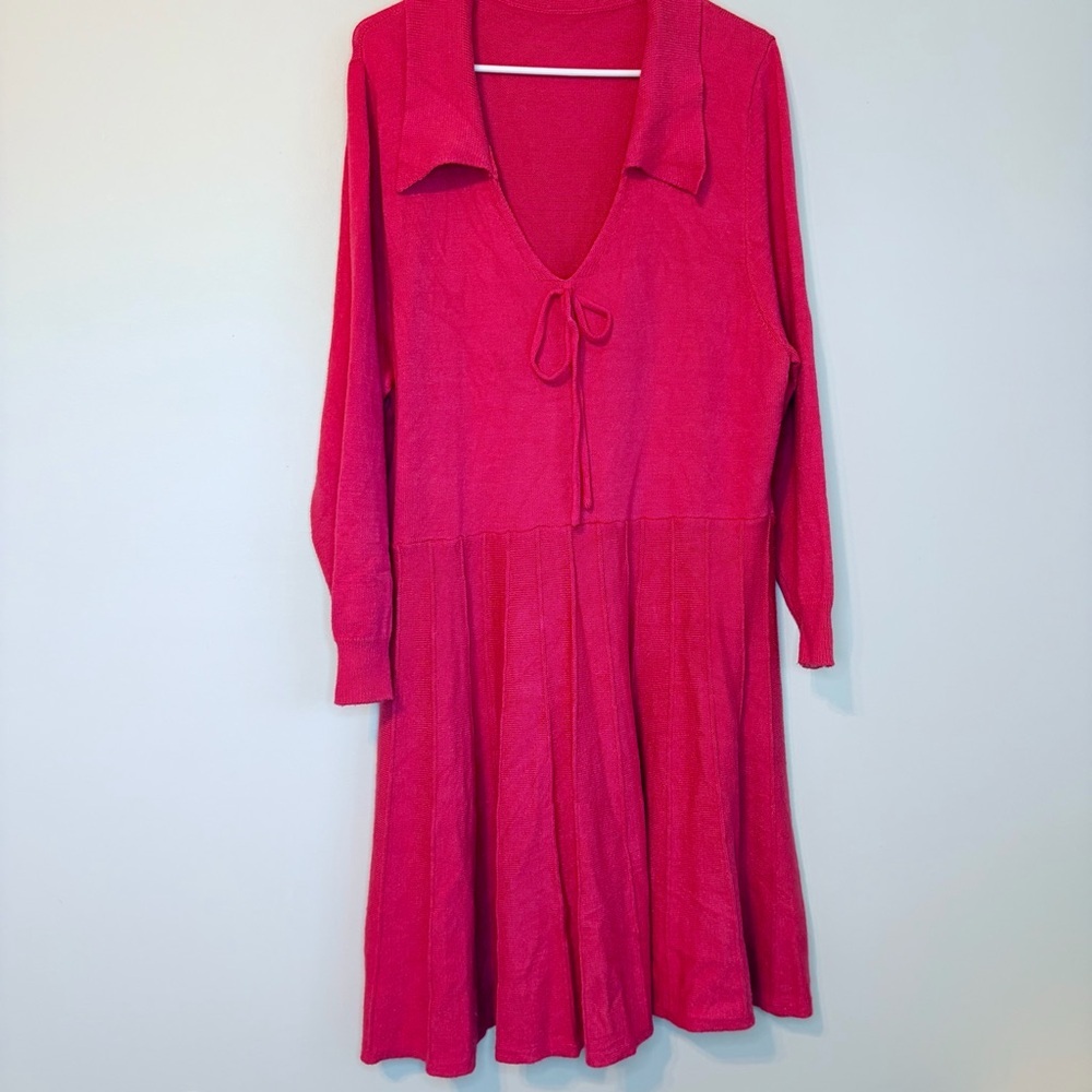 SHEIN Vibrant Pink Midi Dress